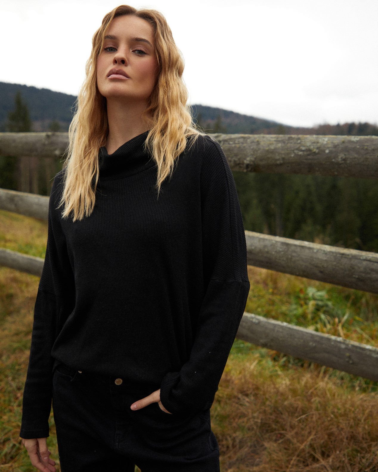 Black 2025 angora sweater